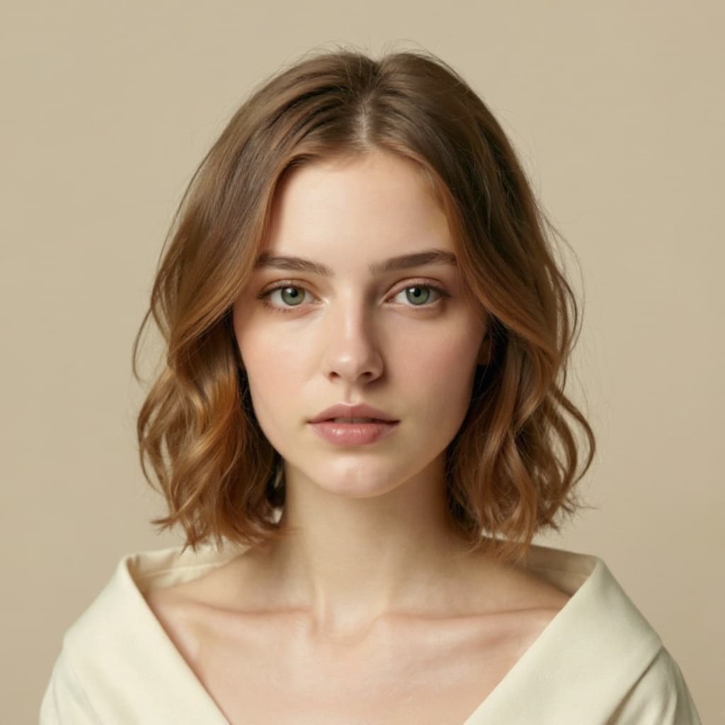 Wavy Lob hairstyle example | AI Hairstyle Changer